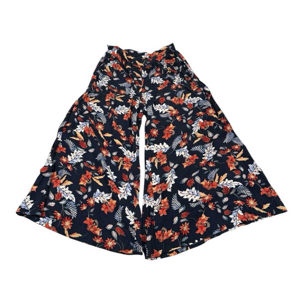 Jaase Floral Leaves Sequin Elastic Band Wide Bell Botttom Hippie Pants XS ARA - Picture 3 of 6